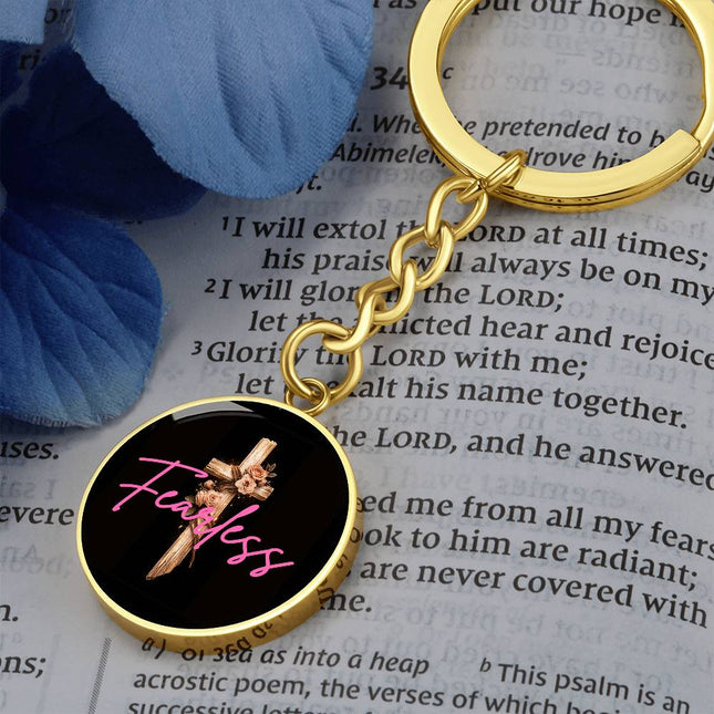 Fearless Floral Cross | Christian Keychain | Gift for Her
