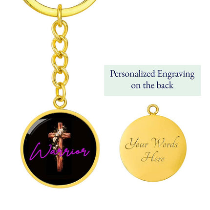 Inspiring Heart Cross Graphic Circle Keychain – Christian Gift for Women