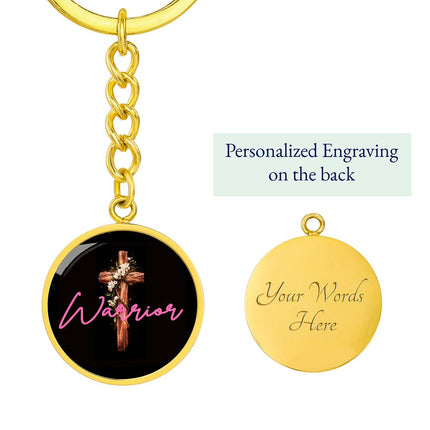 Inspiring Heart Cross Graphic Circle Keychain – Christian Gift for Women